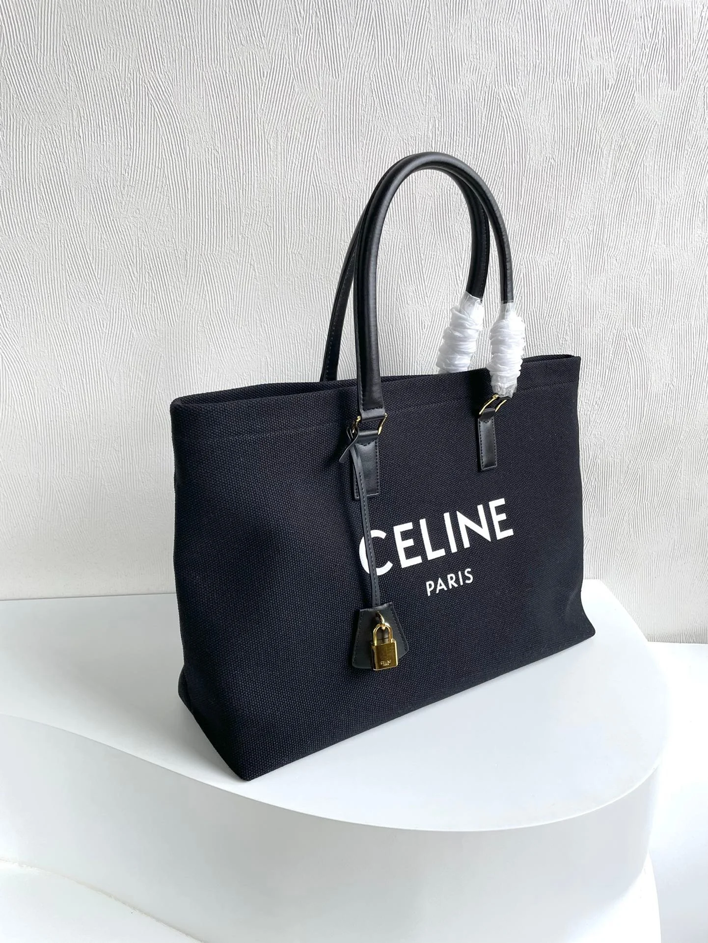 CELINE horizontal printed canvas and calfskin handbag Black Size: 44*32*16cm - LITELUX
