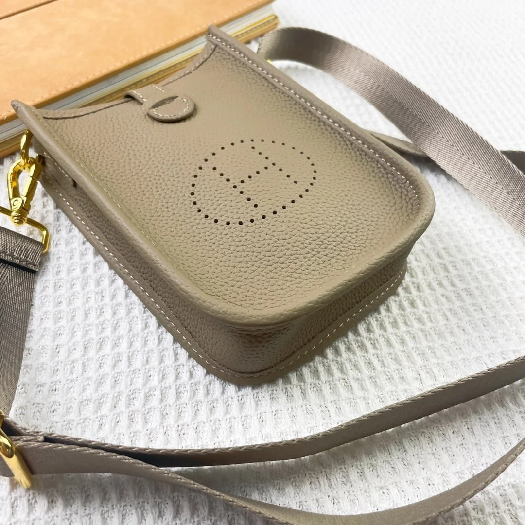 Hermès Evelyn TOGO mini phone bag Grey 336 size: 18*12.5*4cm - LITELUX