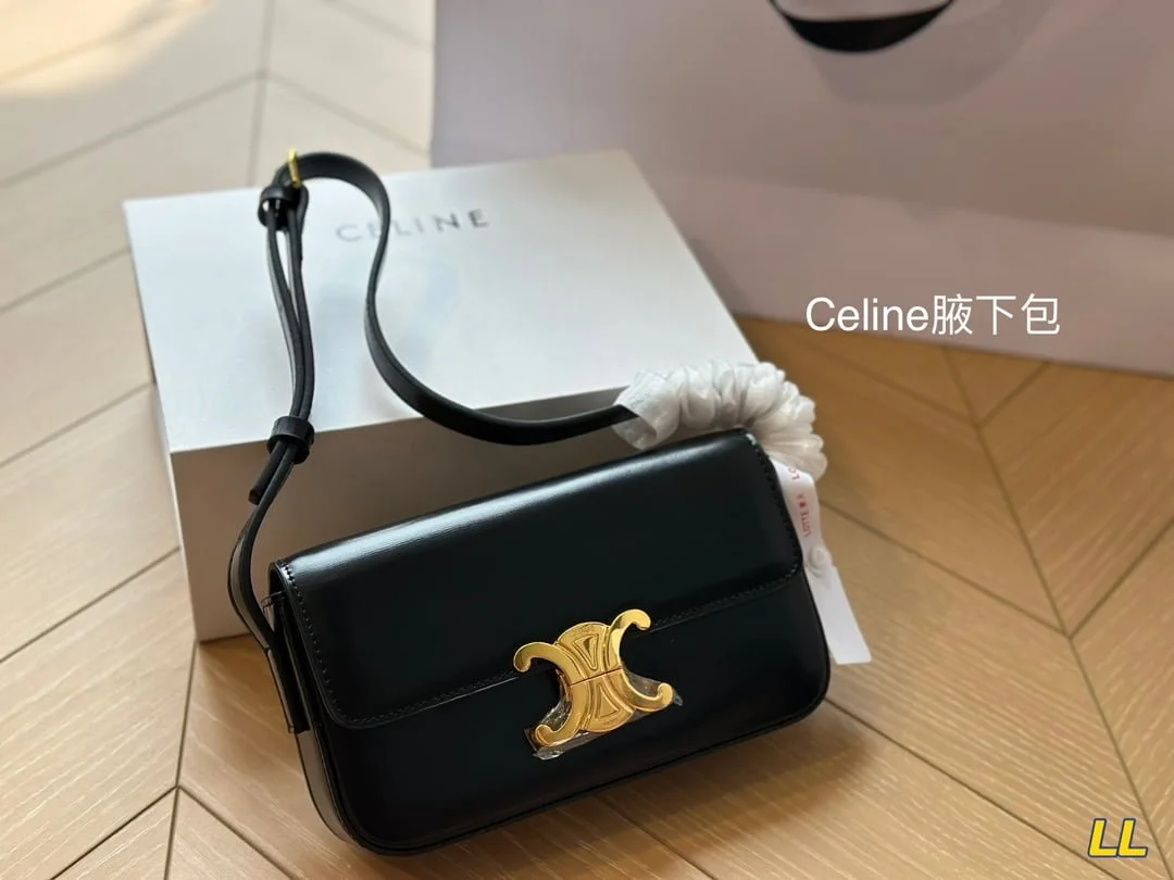 CELINE TRIOMPHE Crossbody bag Black/White/Brown/red  20cm - LITELUX