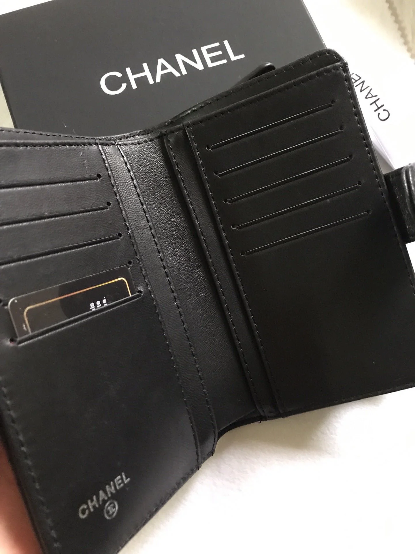 Chanel sheepskin wallet with gold and sliver hardware 50073 size: 15*10cm - LITELUX