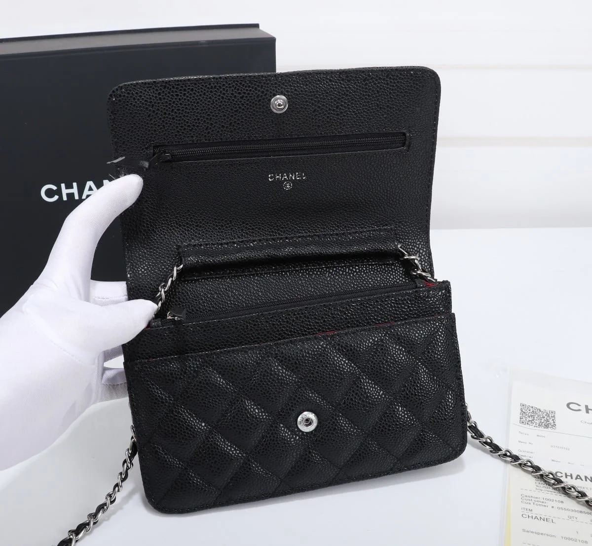 Chanel woc Classic Fortune Crossbody bag caviar with sliver hardware Size: W19*H12*D4cm - LITELUX