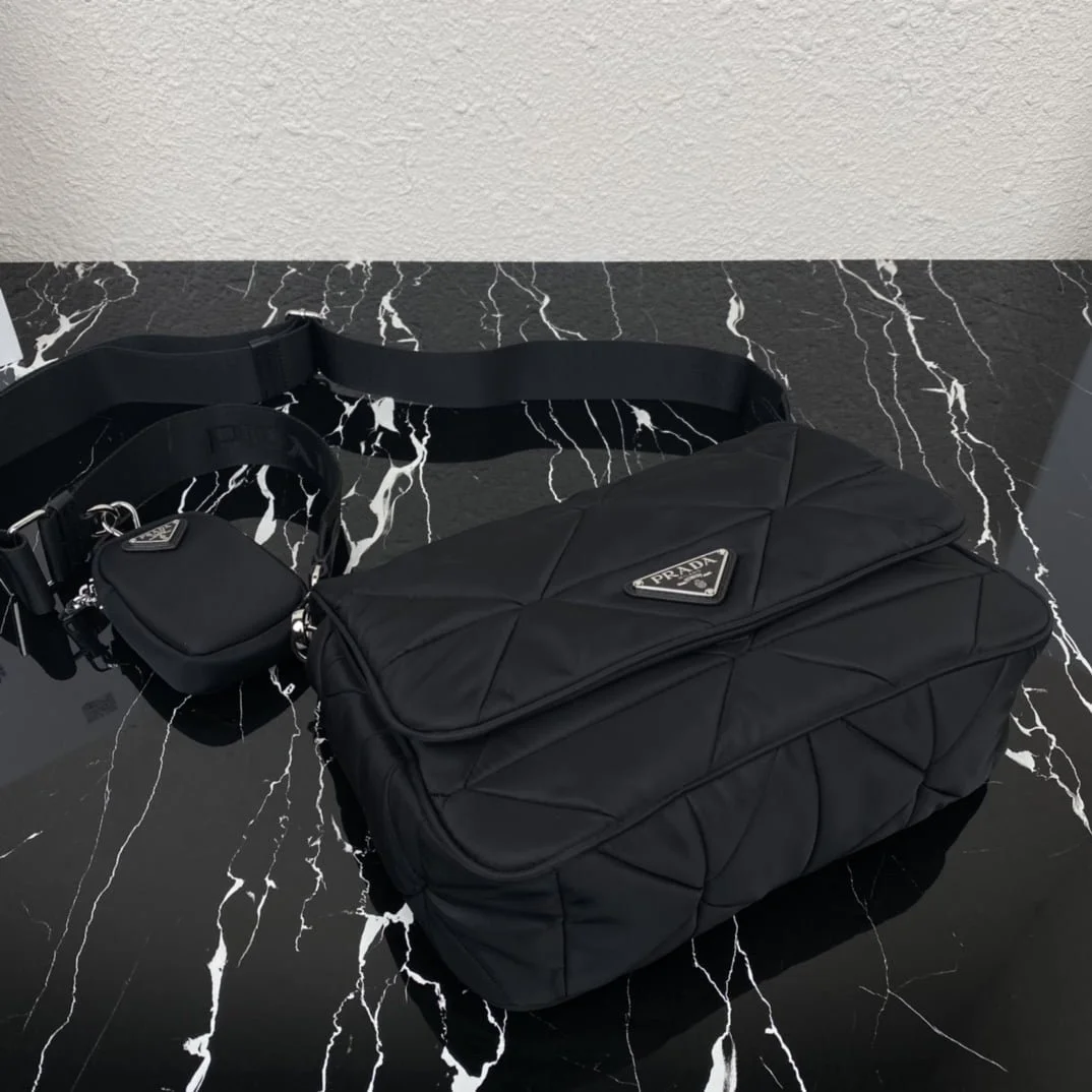 Prada Re-Nylon Three-piece set 1BD290 Shoulder bag black size: 24cmx*17.5cm*8.5cm - LITELUX