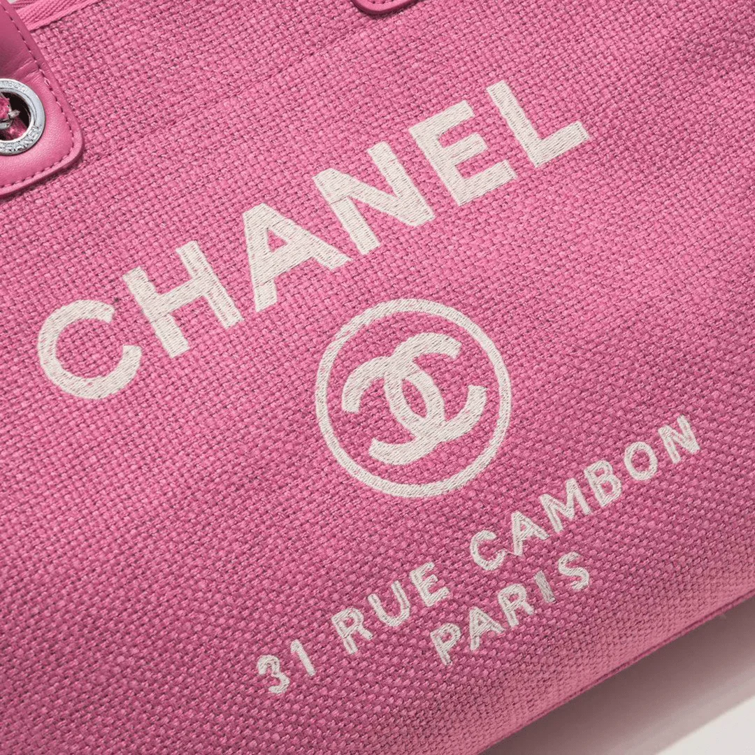 Chanel new beach bag denim bag pink with little wallet size: 48*38*30*14cm - LITELUX