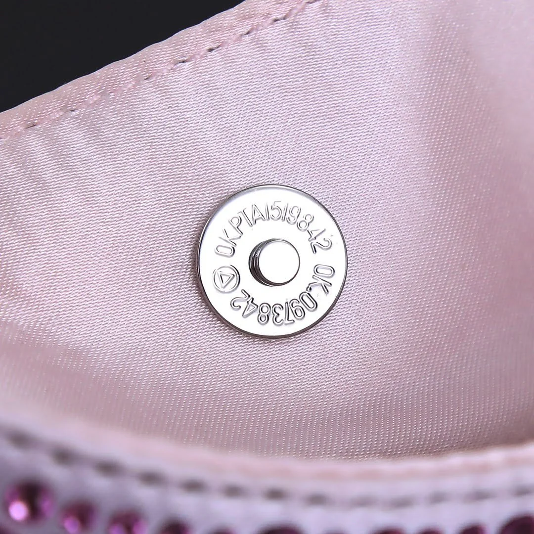 Prada Ss21 Hobo BlingBling 8801 pink size: 22*18*5cm - LITELUX