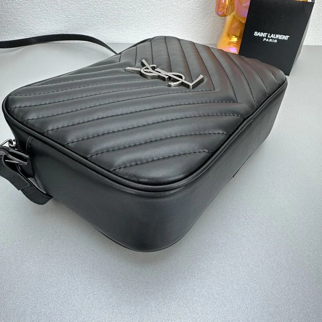 YSL MONOGRAM SAINT LAURENT LOU quilted leather camera bag black with sliver hardware 520534 size: 23*16*6CM - LITELUX