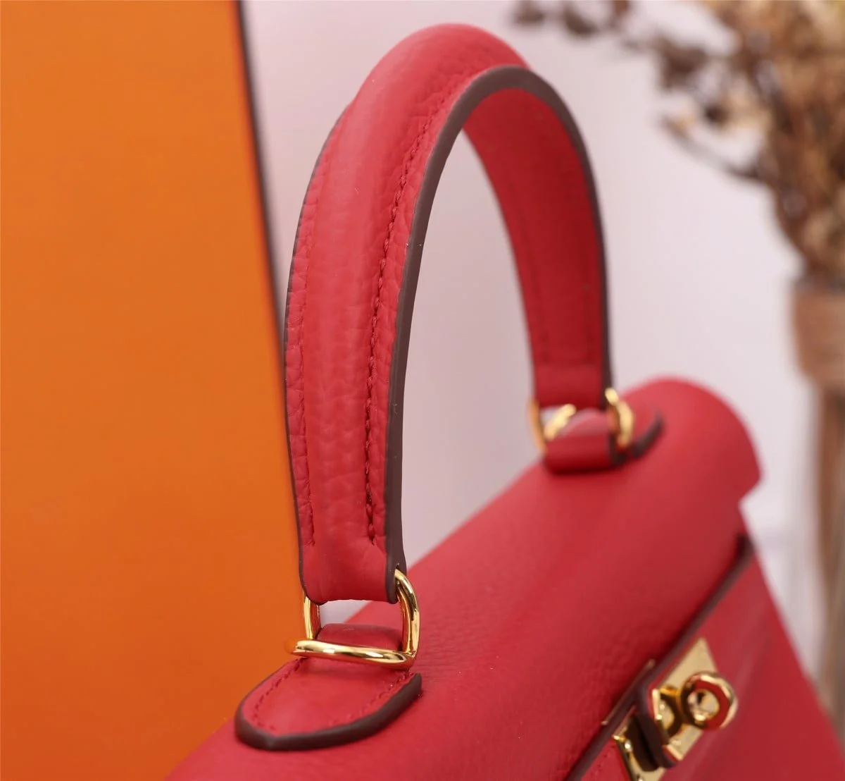 Hermès Kelly Togo Calf Gold hardware Red size: 25Cm/ 28Cm - LITELUX
