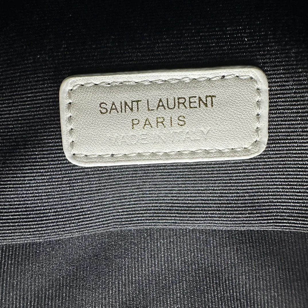 YSL MONOGRAM SAINT LAURENT LOU quilted leather camera bag white with gold hardware 520534 size: 23*16*6CM - LITELUX
