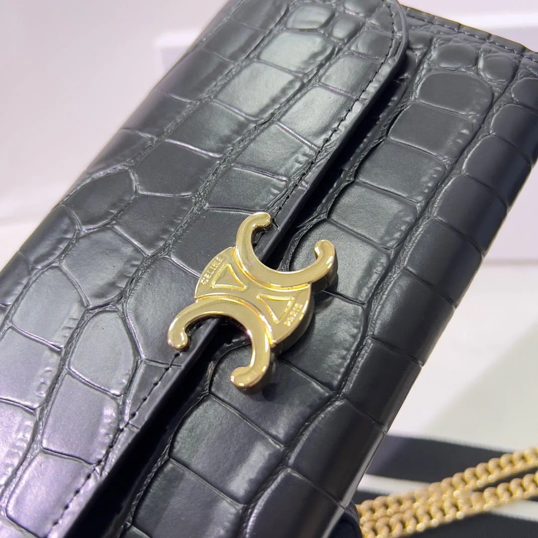 CELINE Crocodile pattern Chain bag 621663 Size:19*10.5*3.5cm - LITELUX