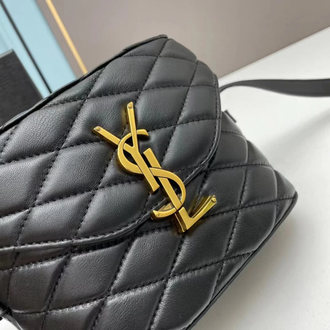 YSL JUNE Quilted sheep leather box bag with gold hardware 710080 size: 19 *15 *8cm - LITELUX