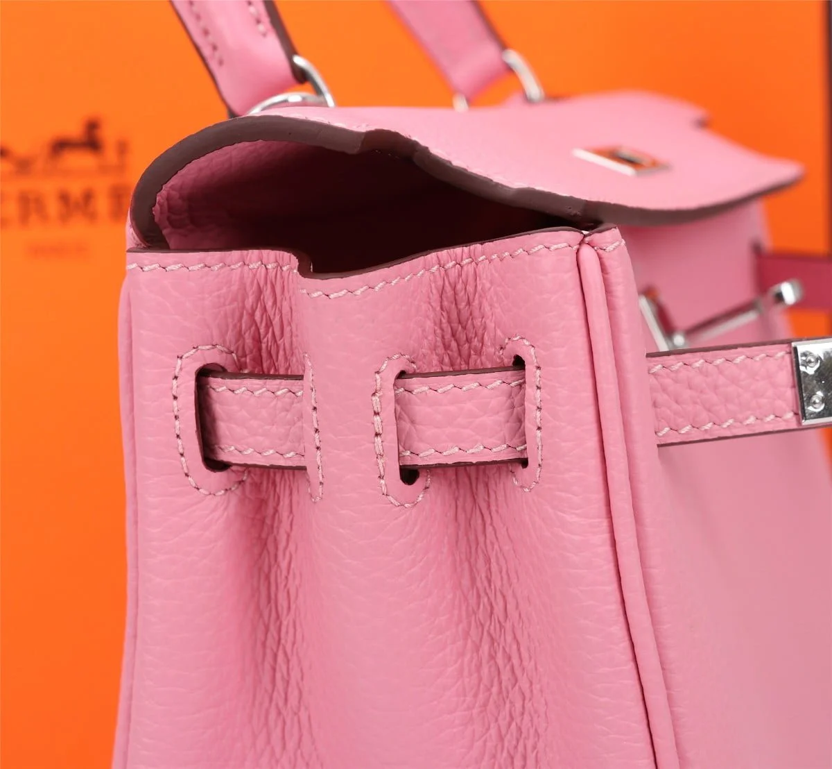 Hermès Kelly Togo Calf Sliver hardware Sakura Pink size: 25Cm/ 28Cm - LITELUX