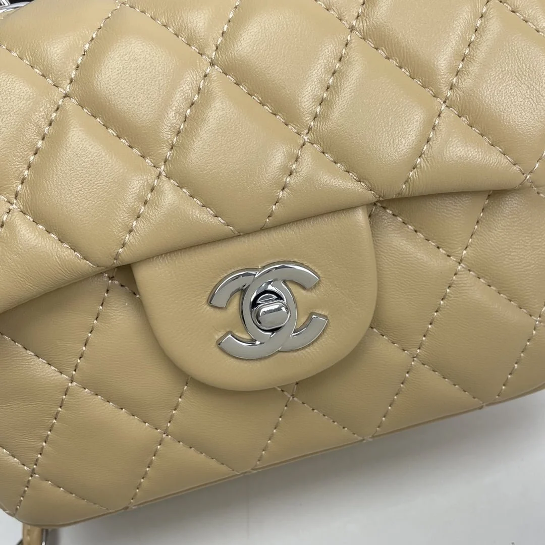 Chanel cf Square Fat 1115 sheepskin leather ginger size: 18*14*7cm - LITELUX