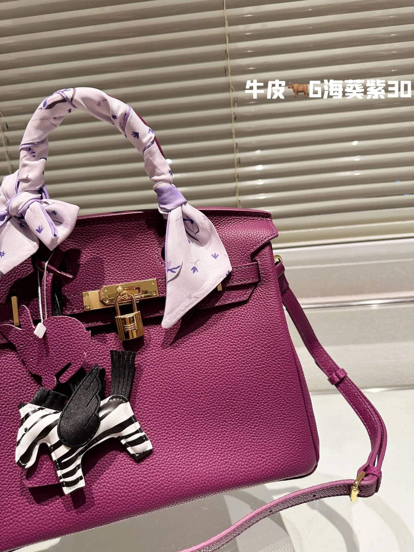 Hermès Birkin Togo Calf Gold Hardware Actino violet size: 30Cm/ 25Cm - LITELUX
