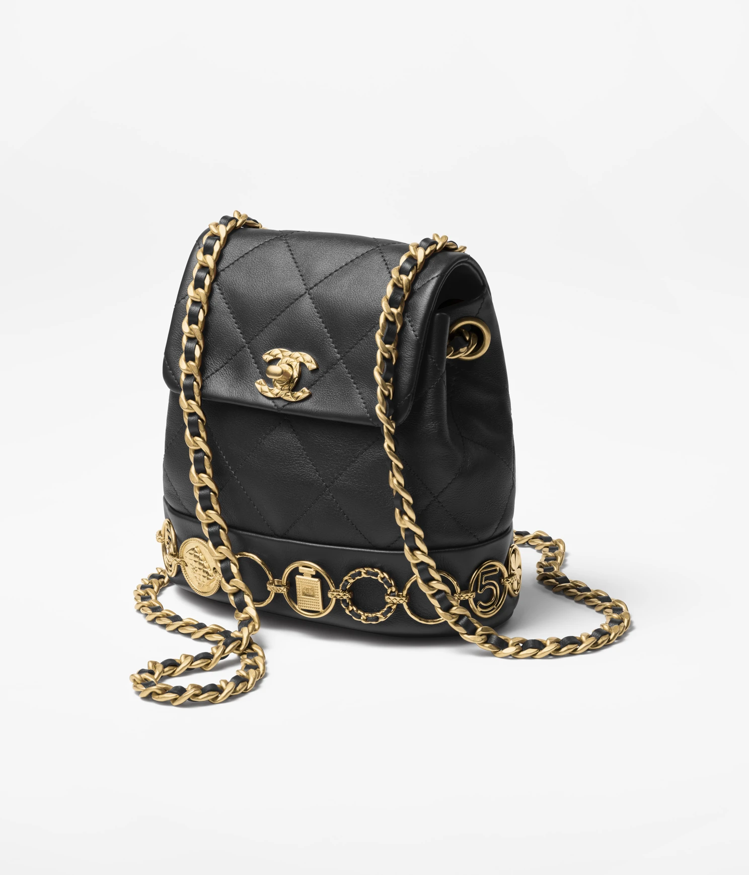 CHANEL / SMALL BACKPACK Calfskin & Gold-Tone Metal Black Ref. AS4275 B13658 94305 - LITELUX