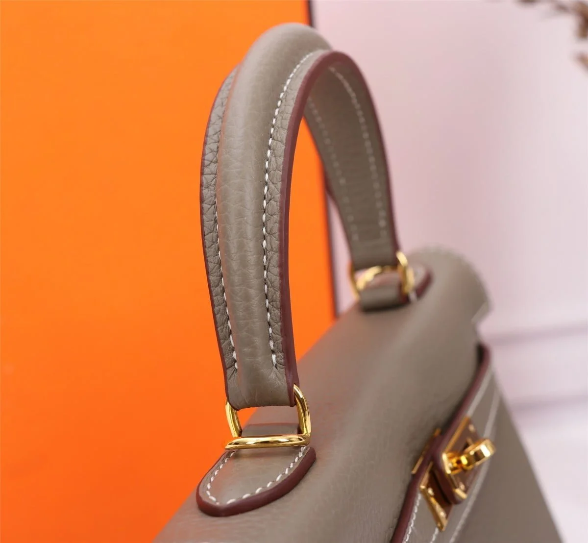 Hermès Kelly Togo Calf Gold hardware Elephant grey size: 25Cm/ 28Cm - LITELUX