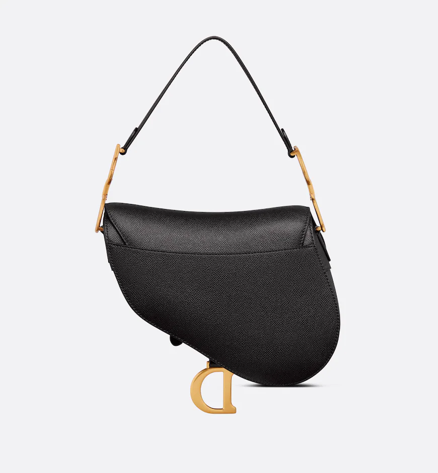 DIOR / SADDLE BAG WITH STRAP Black Grained Calfskin M0455CBAA_M900 - LITELUX