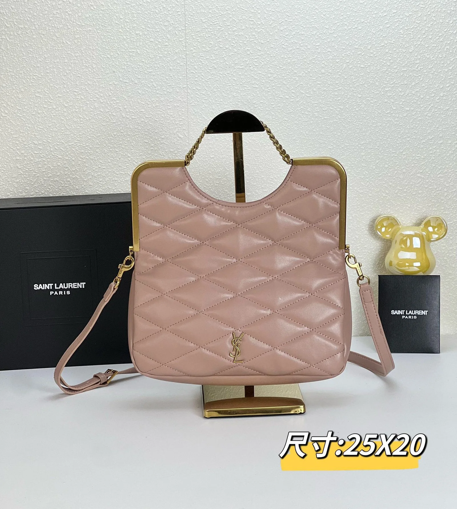 YSL23 New arrival Handbag Crossbody bag Leather pink 71314 size: 25*20cm - LITELUX