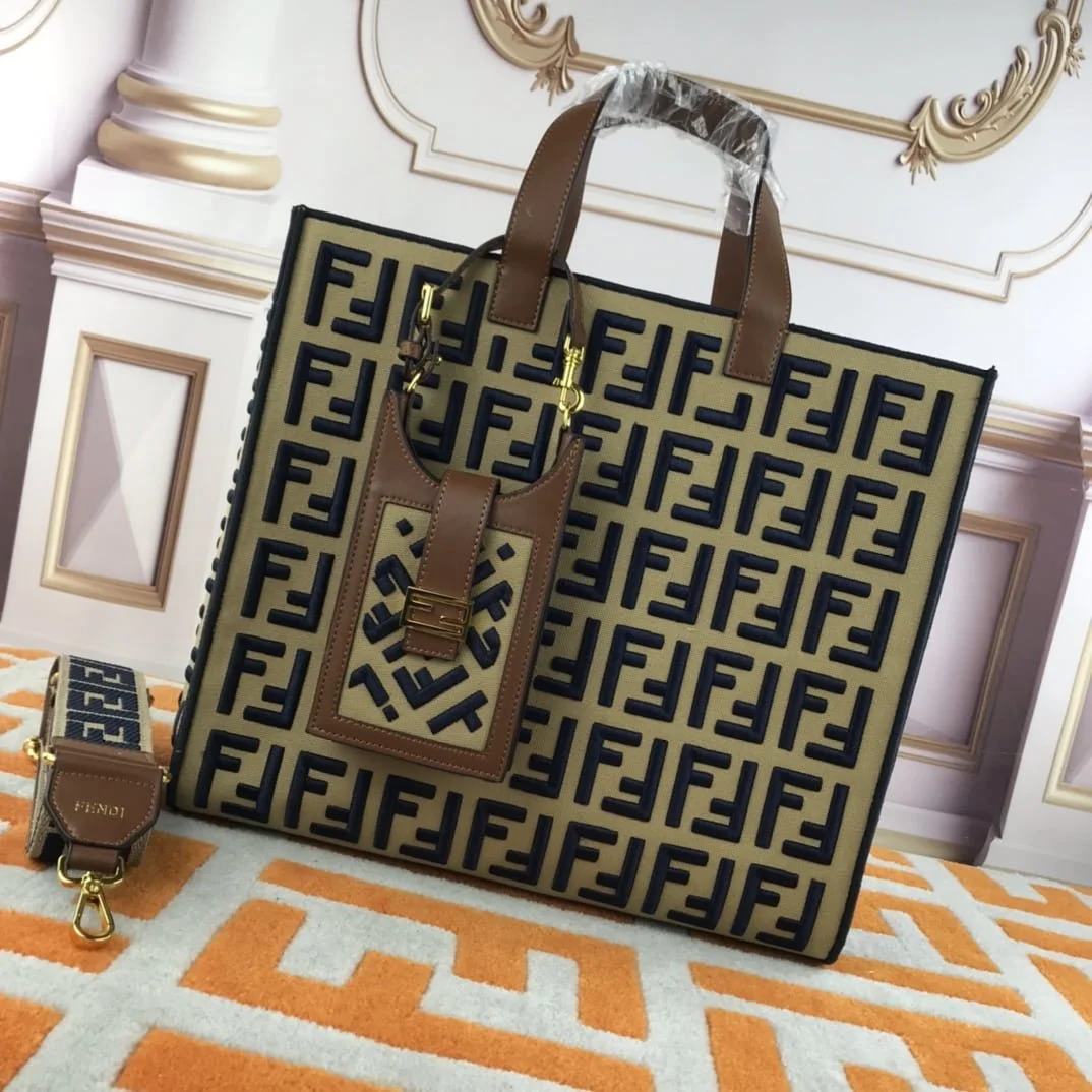 FENDI peekaboo Canvas Tote with mobile phone bag 2118 Size: 37*32 cm - LITELUX