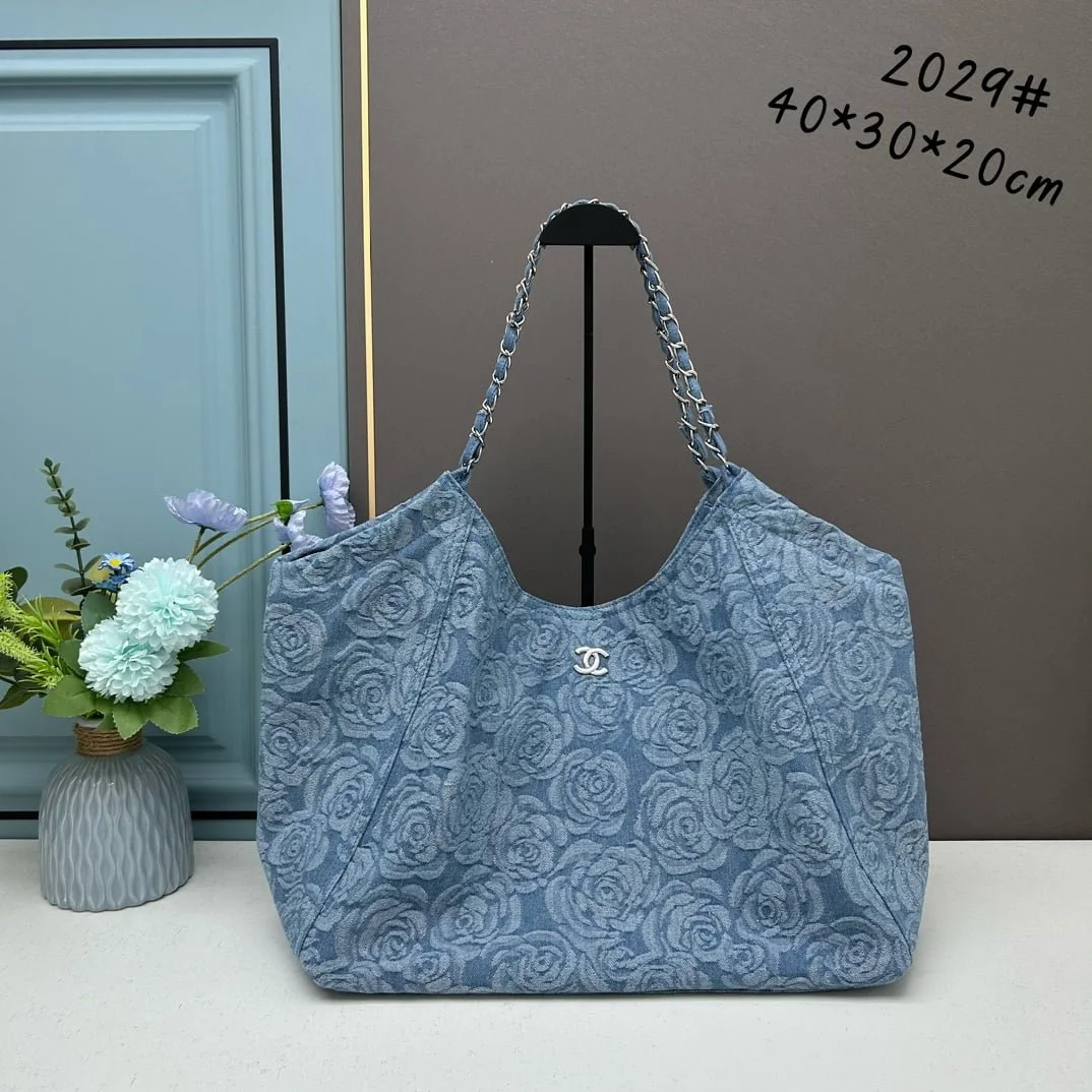 Chanel denim camellia underarm bag 2029 Size: 40*55*30*20cm - LITELUX