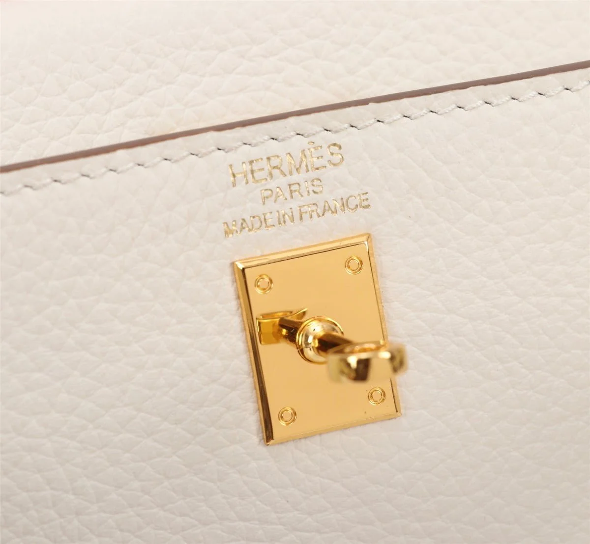 Hermès Kelly Togo Calf Gold hardware Milkshake white size: 25Cm/ 28Cm - LITELUX