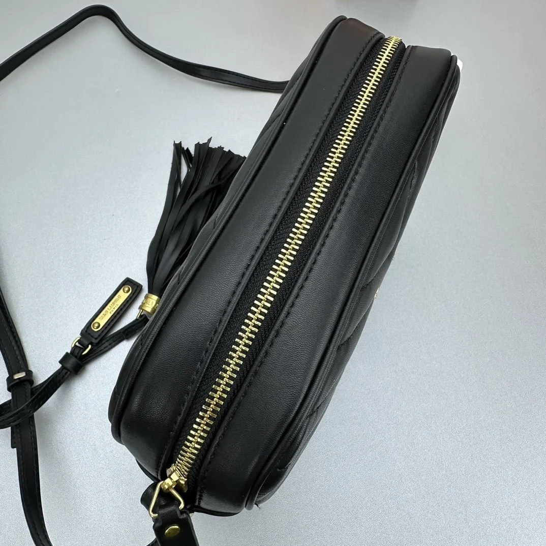YSL MONOGRAM SAINT LAURENT LOU quilted leather camera bag black with gold hardware 520534 size: 23*16*6CM - LITELUX