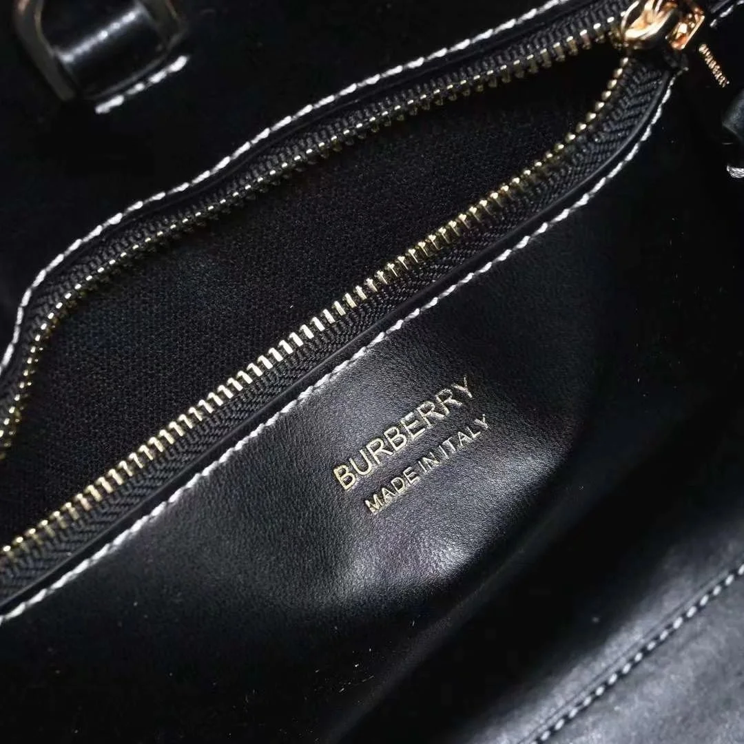 Burberry tote calfskin bag 8376 black size: 27 * 11 * 20 cm - LITELUX