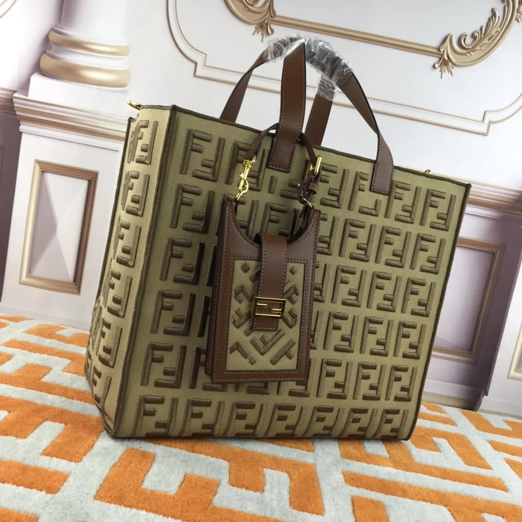 FENDI peekaboo Canvas Tote with mobile phone bag 2118 Size: 37*32 cm - LITELUX