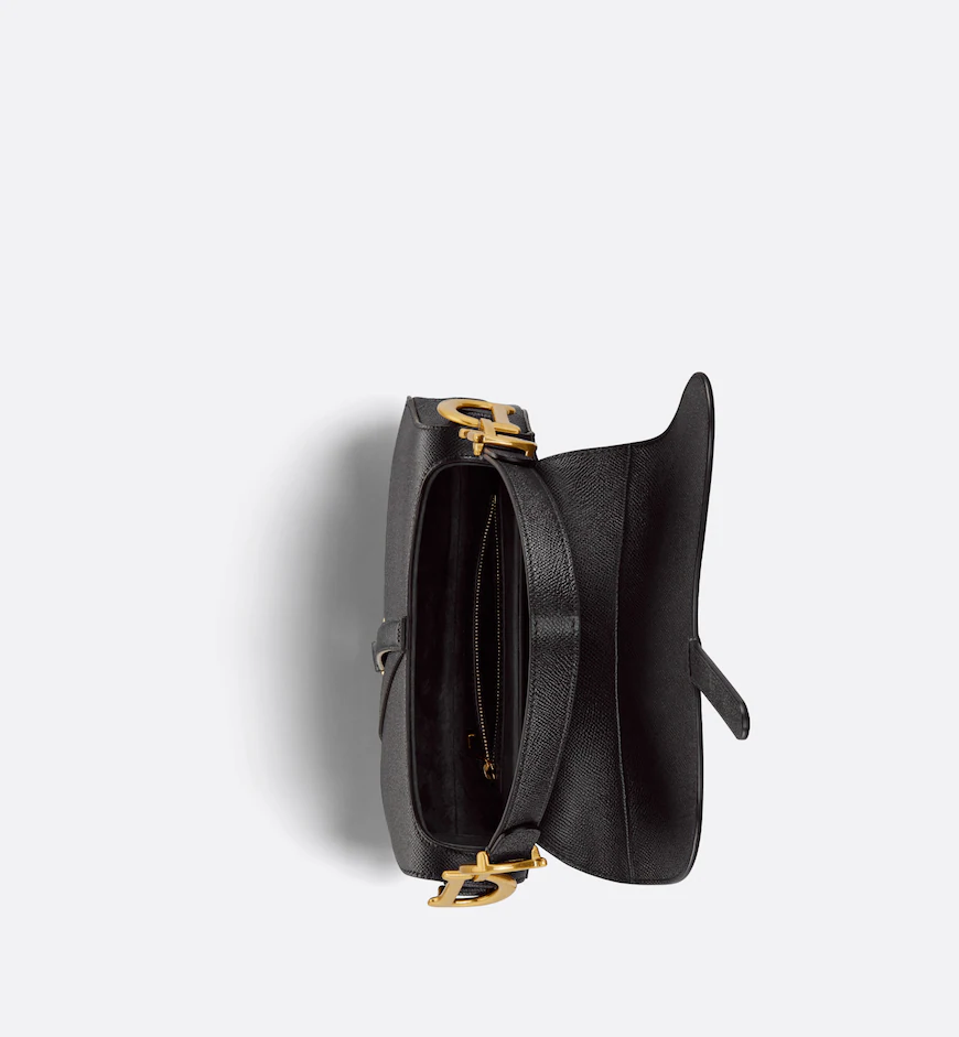 DIOR / SADDLE BAG WITH STRAP Black Grained Calfskin M0455CBAA_M900 - LITELUX