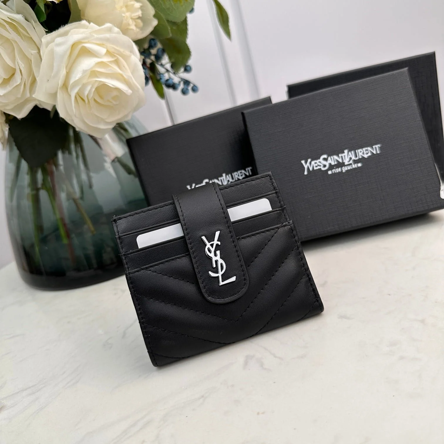 YSL Saint Laurent card leather wallet 608 size: 12*9cm - LITELUX