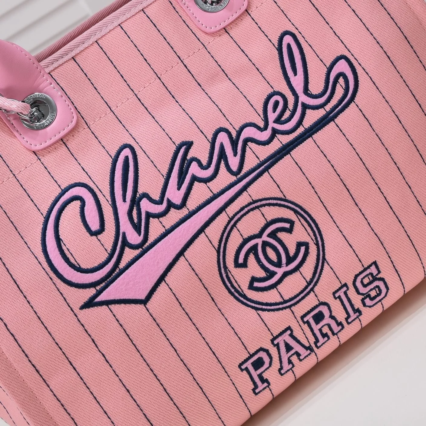 Chanel new beach bag denim bag Pink with little wallet size: 48*38*30*14cm - LITELUX