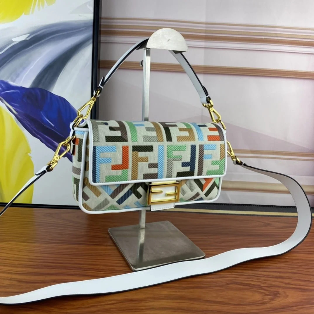 FENDI Baguette Rainbow F embroidery colors shoulderbag F2029 Size: 26*5*15CM - LITELUX