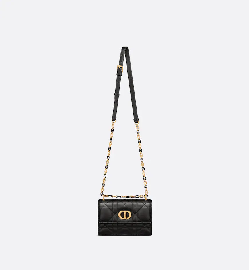 DIOR / MISS CARO MINI BAG Black Macrocannage Lambskin S5169UDAX_M900 - LITELUX