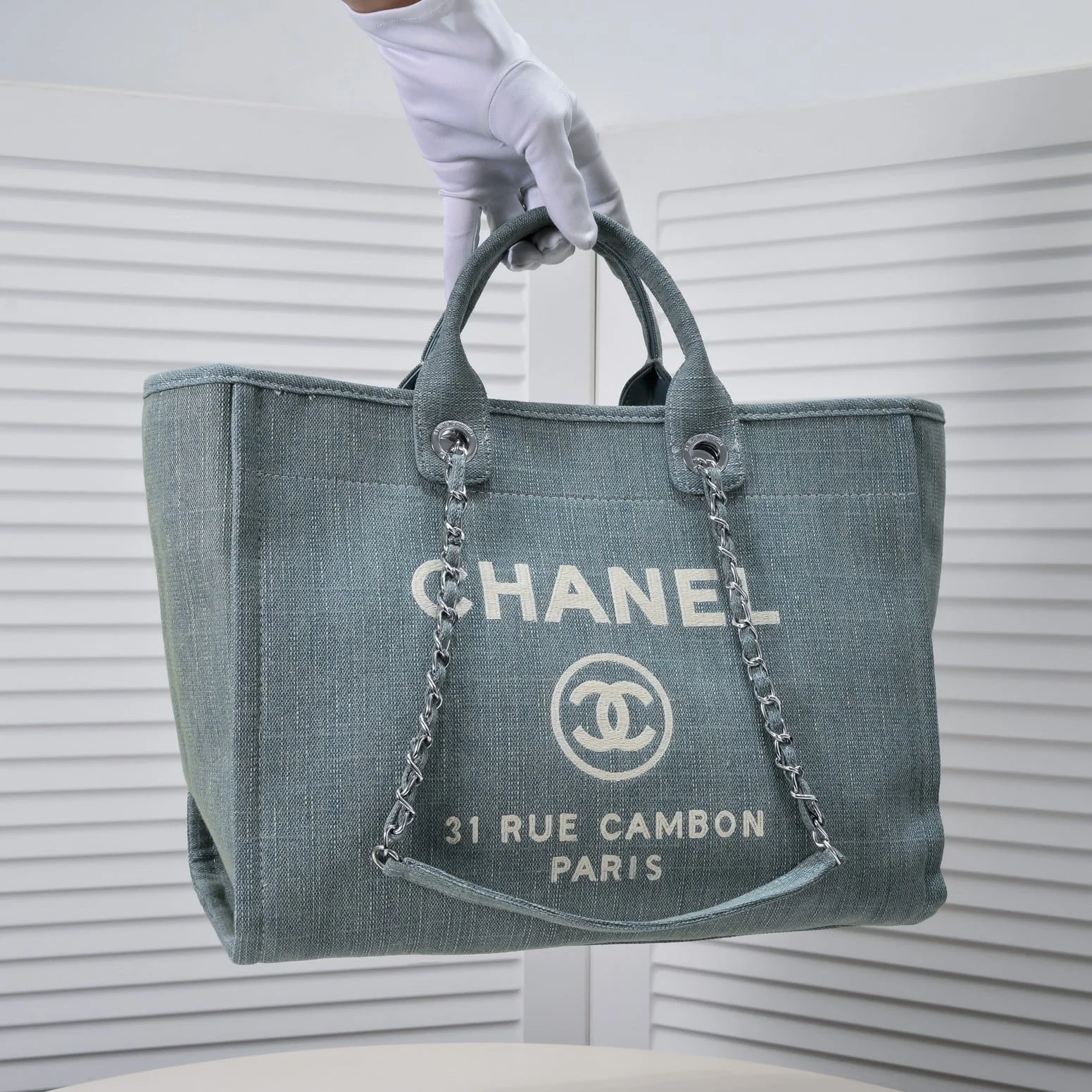 Chanel new beach bag denim bag Blue with little wallet size: 48*38*30*14cm - LITELUX