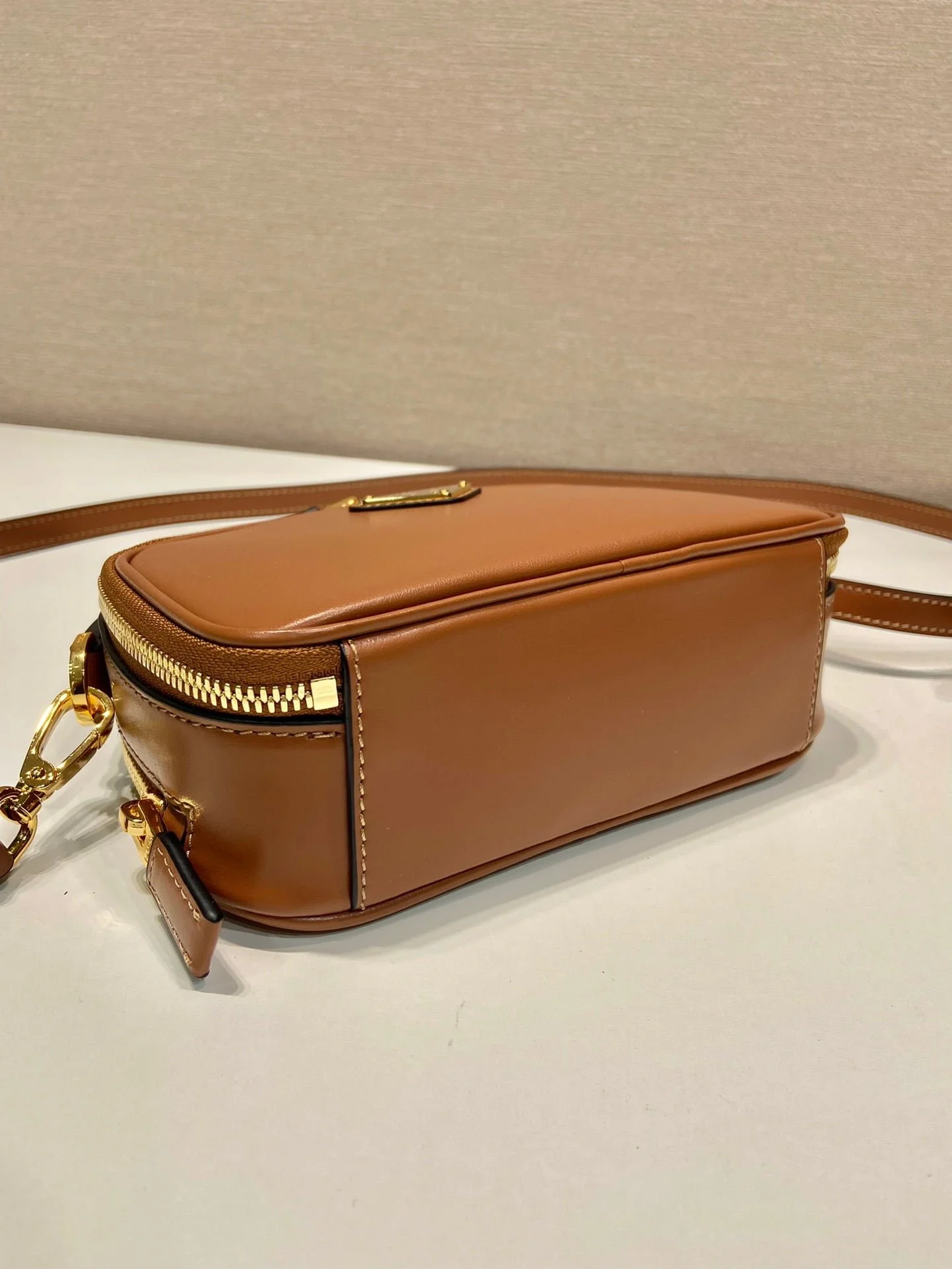 Prada calfskin Mini handbag brown 1bh203 size:18.5*13*6.5cm - LITELUX