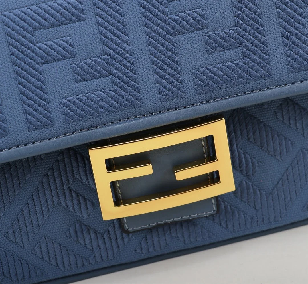 FENDI Baguette F embroidery Light Blue shoulderbag F2029 Size: 26*5*15CM - LITELUX