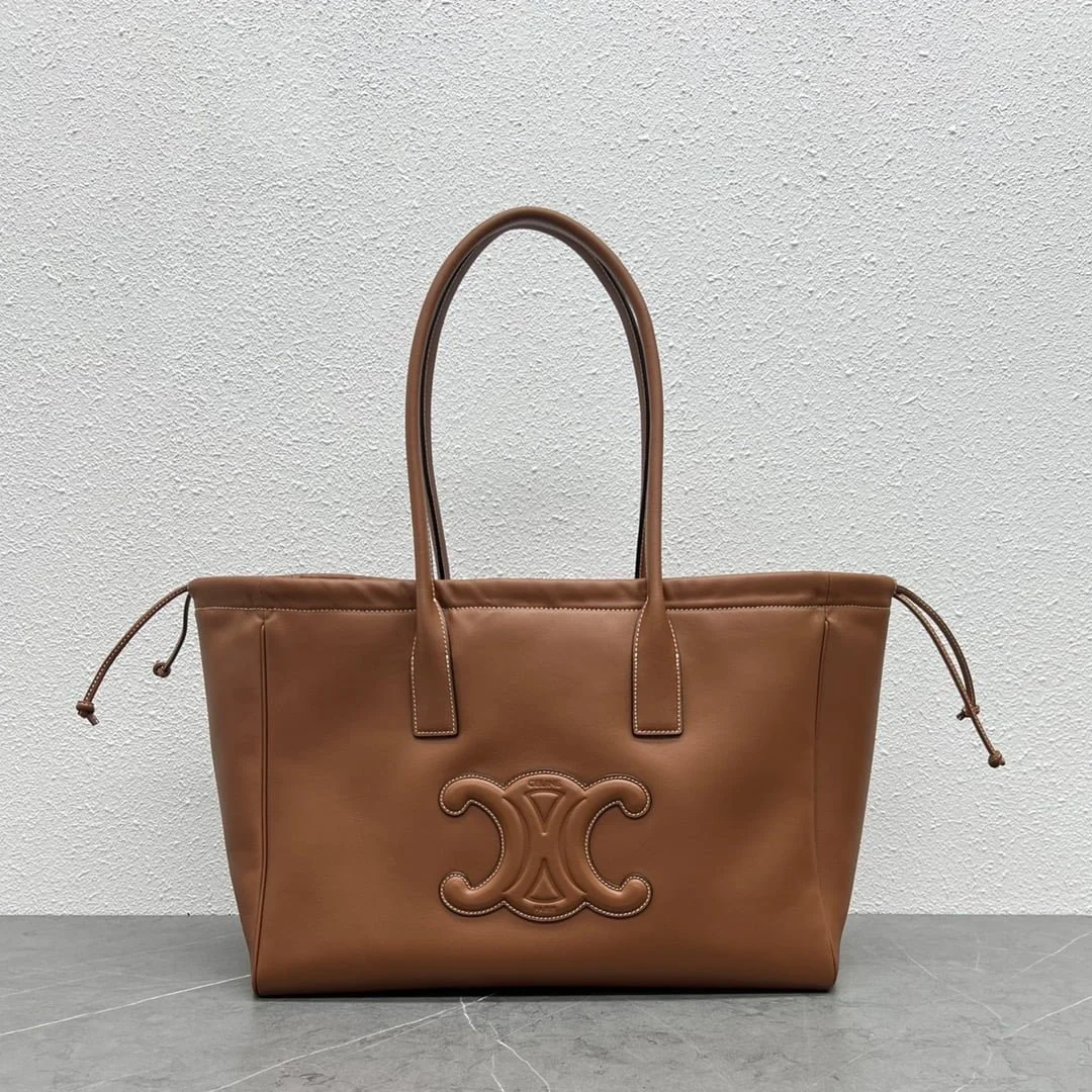 CELINE CABAS TRIOMPHE Draw the rope Tote Bag Shoulder bag Brown Size: 44 * 28 * 18cm - LITELUX