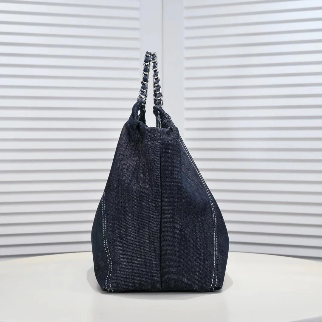 Chanel Denim shopping bag with a small wallet - LITELUX