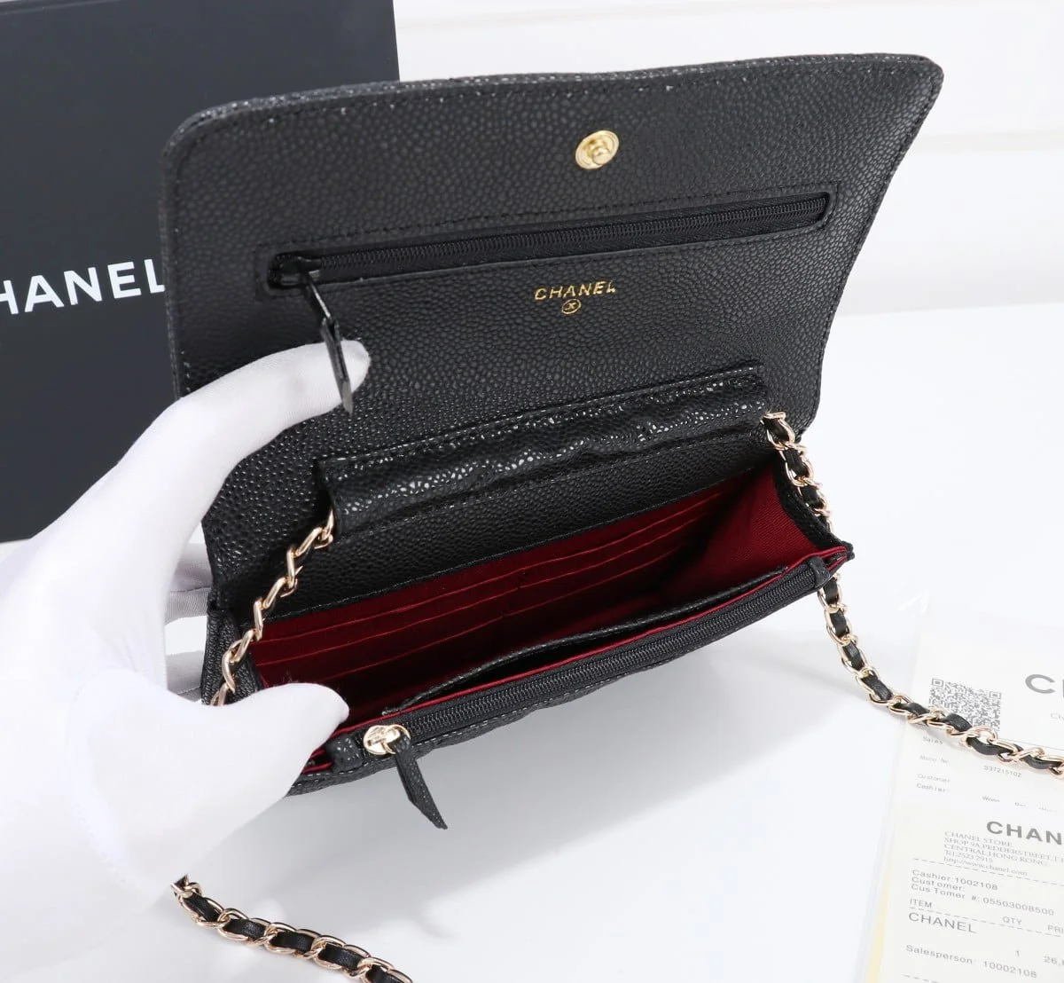 Chanel woc Classic Fortune Crossbody bag caviar with gold hardware Size: W19*H12*D4cm - LITELUX