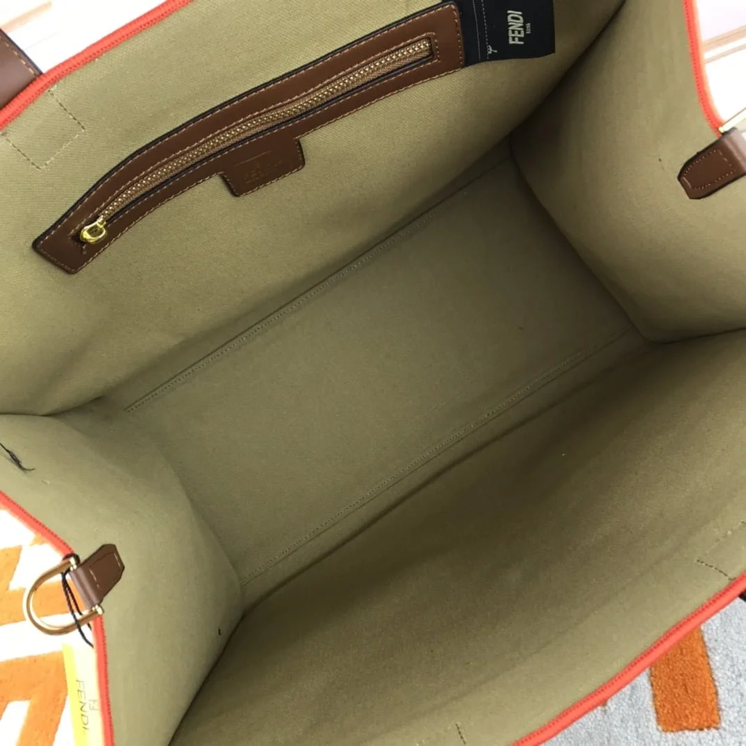 FENDI peekaboo Canvas Tote with mobile phone bag Red 2118 Size: 37*32 cm - LITELUX