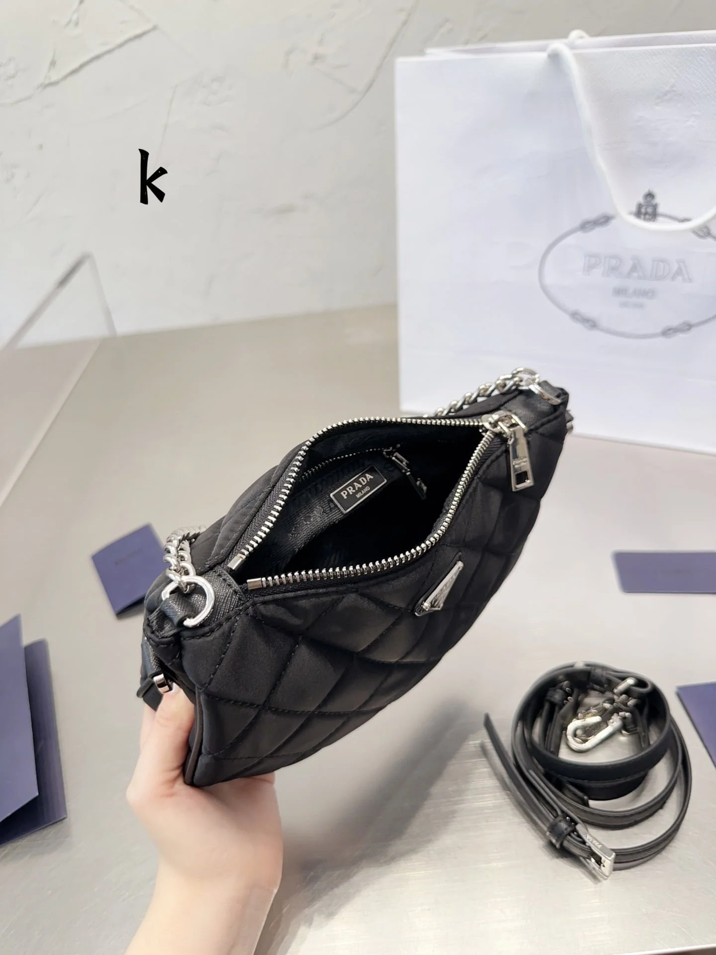 Prada vintage nylon underarm bag size:  24*13cm - LITELUX