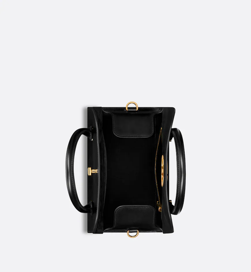 DIOR / MEDIUM BOSTON BAG Black Box Calfskin M8675UBEQ_M900 - LITELUX