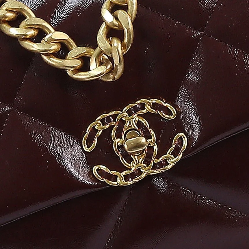 Chanel Wine red oil wax skin Chain crossbody bag Size:26cm - LITELUX