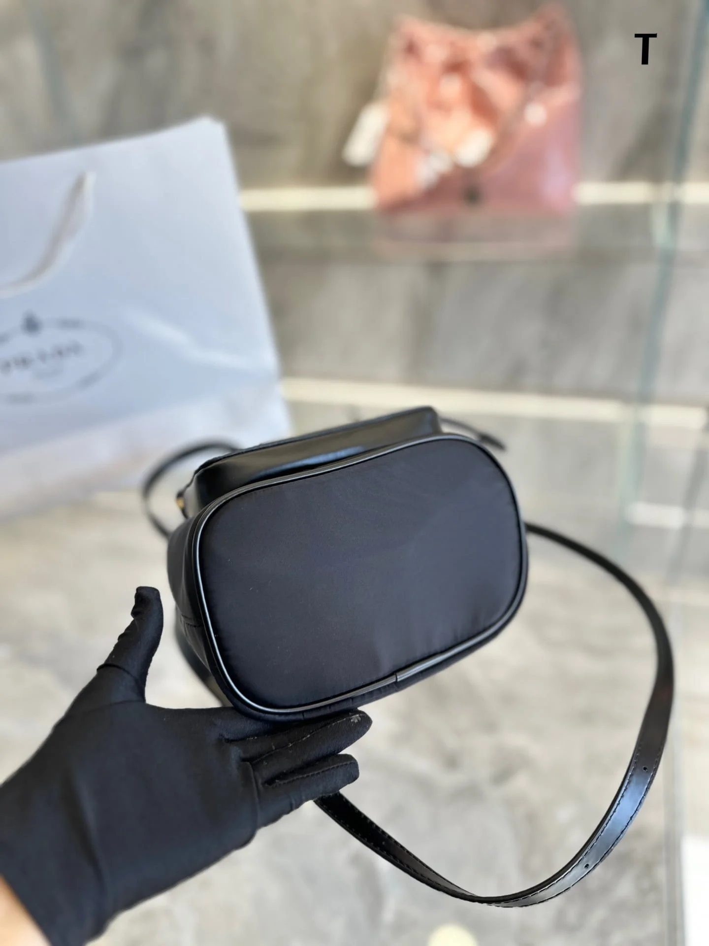 Prada  Nylon waterproof drawstring bucket bag size: 19*12*22cm - LITELUX