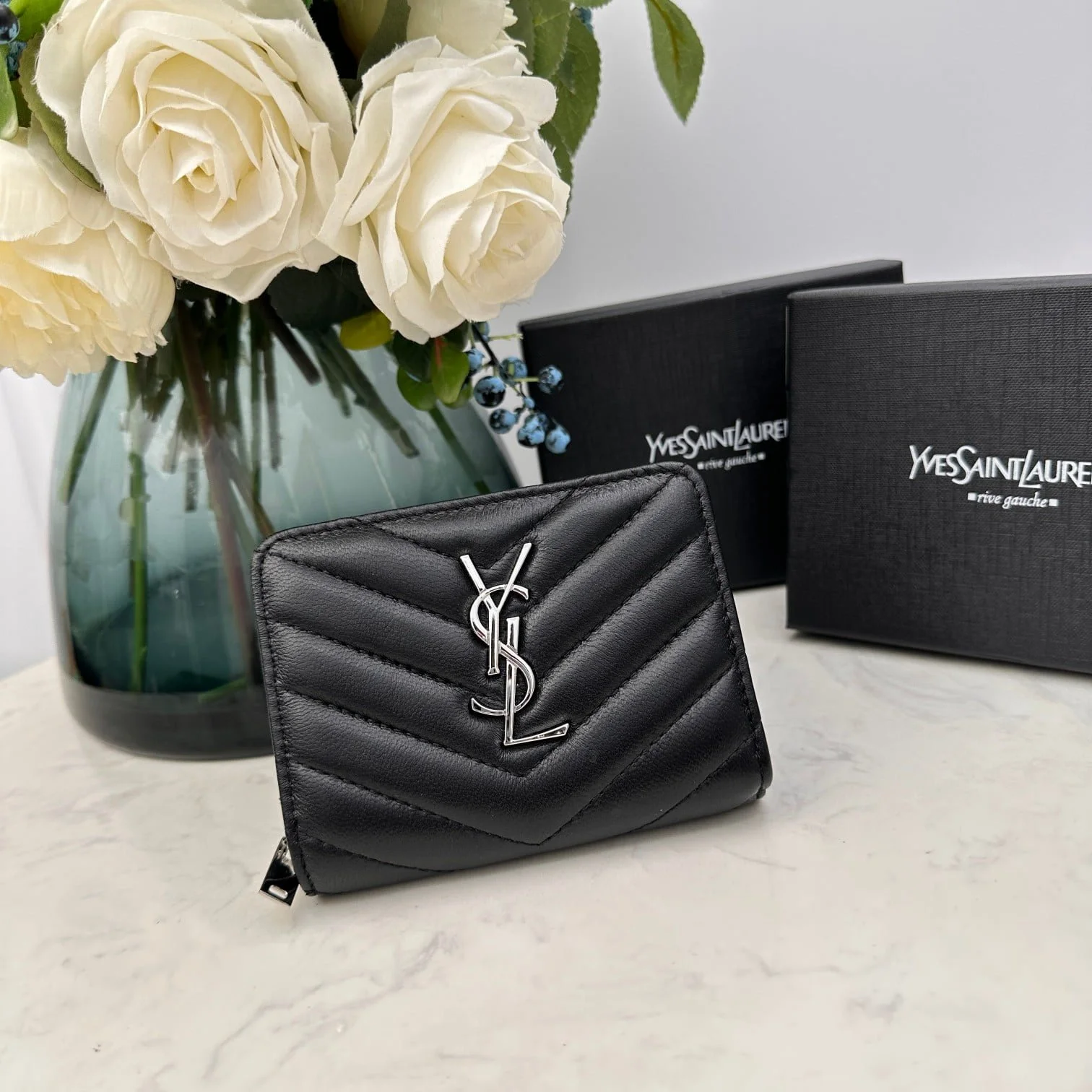 YSL SLP short round zipper money clip wallet 1890 size:12*10*3CM - LITELUX
