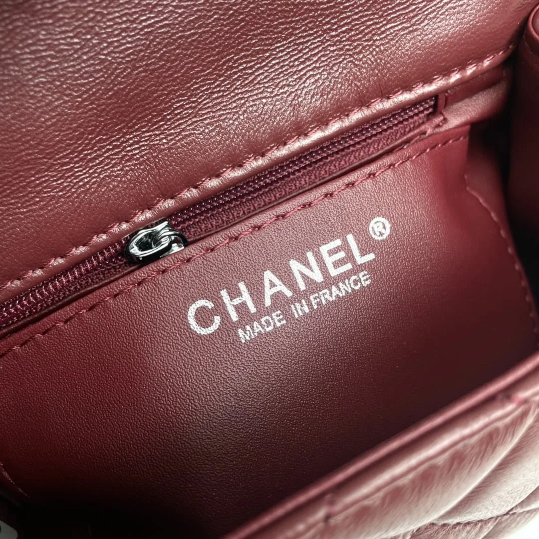 Chanel cf Square Fat 1115 sheepskin leather red size: 18*14*7cm - LITELUX