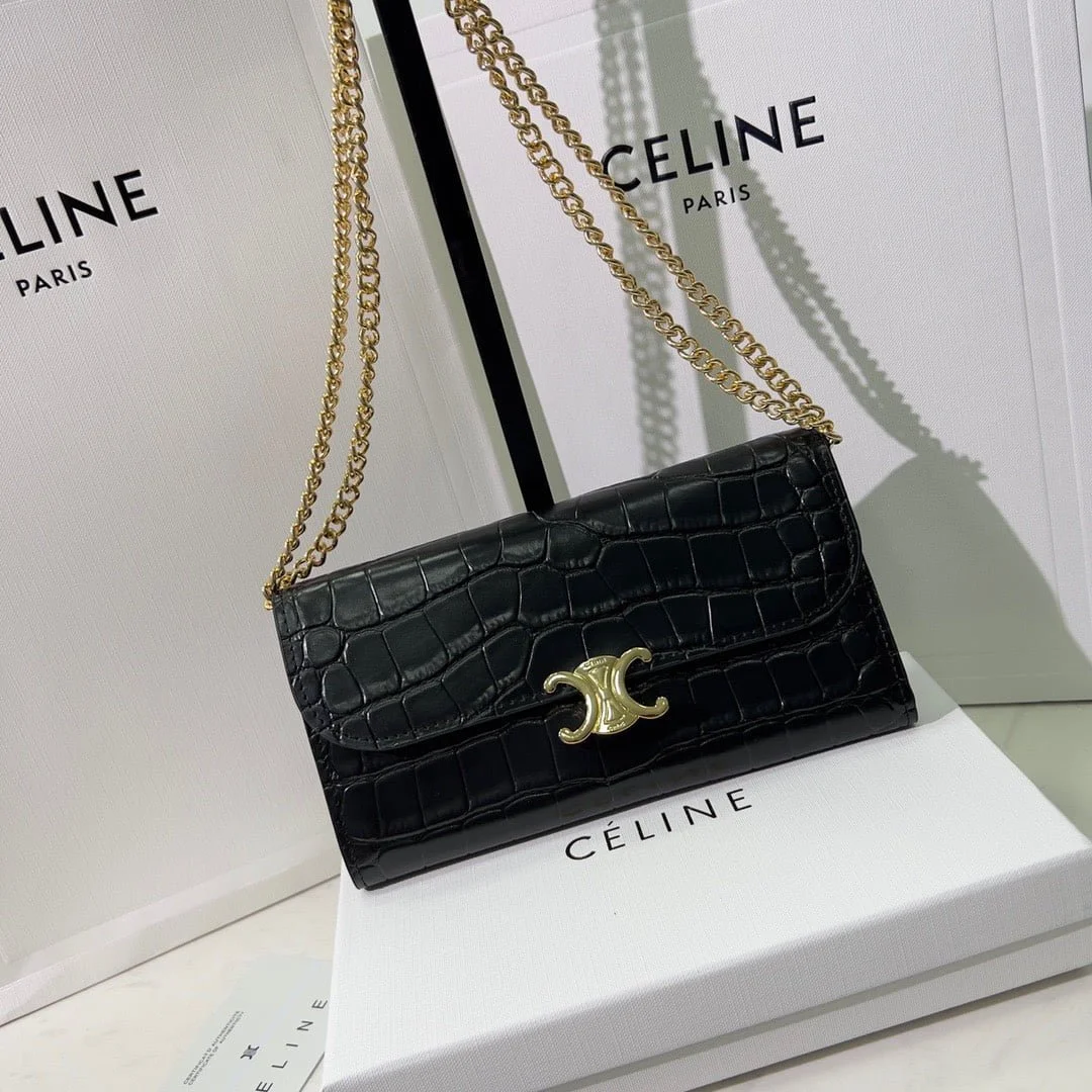 CELINE Crocodile pattern Chain bag 621663 Size:19*10.5*3.5cm - LITELUX