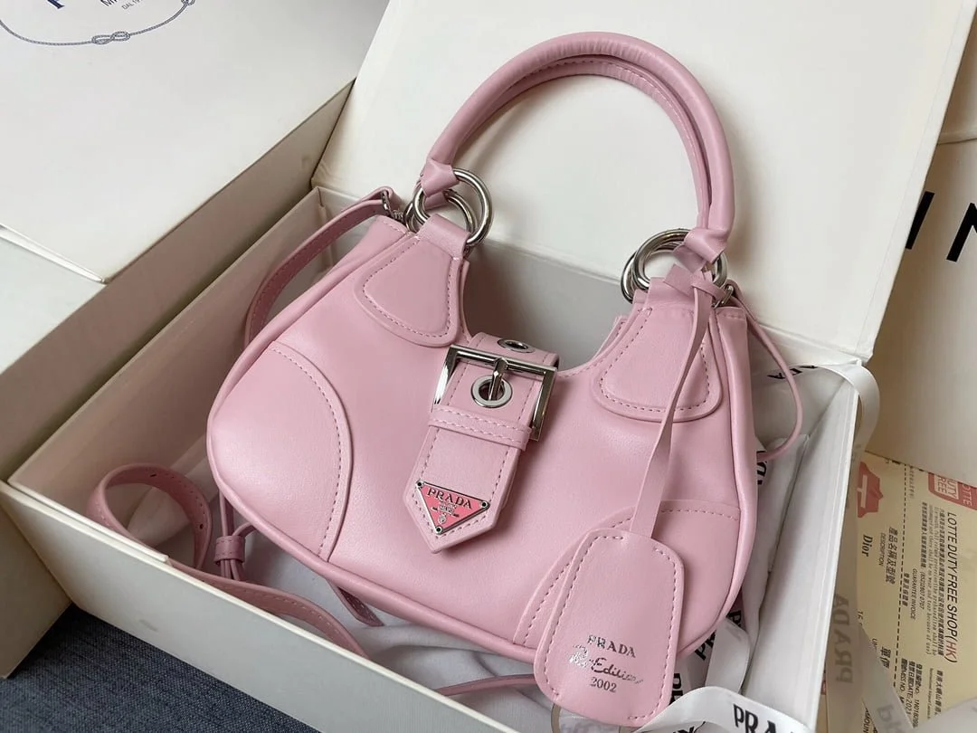 Prada leather Underarm bag pink 1BA381 size: 22.5cm - LITELUX