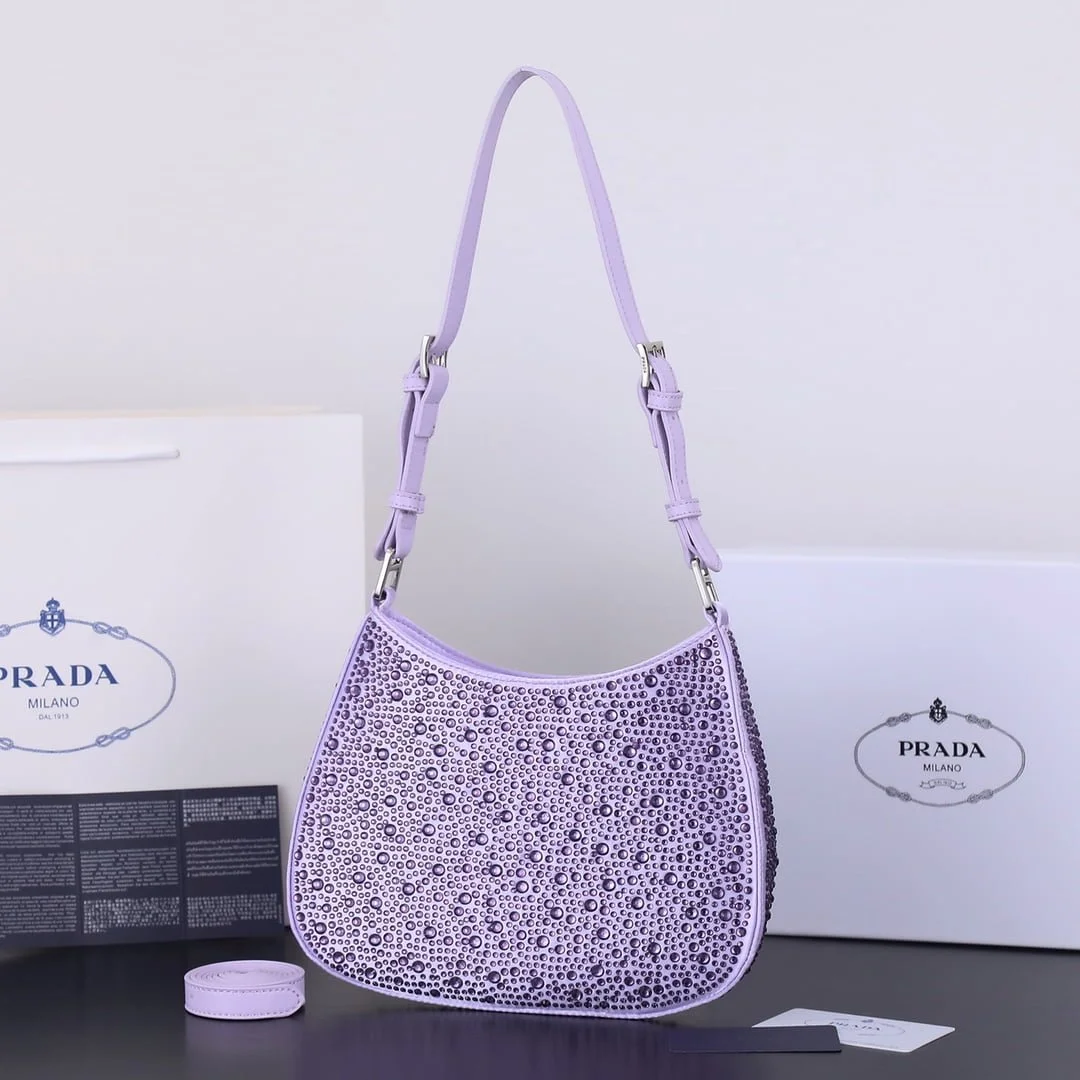 Prada Ss21 Hobo BlingBling 8801 purple size: 22*18*5cm - LITELUX