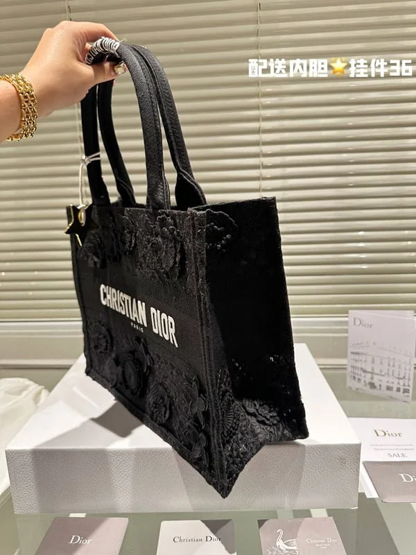 Dior 3D follower embossed jacquard book tote bag black size: 42cm /36cm /26cm - LITELUX