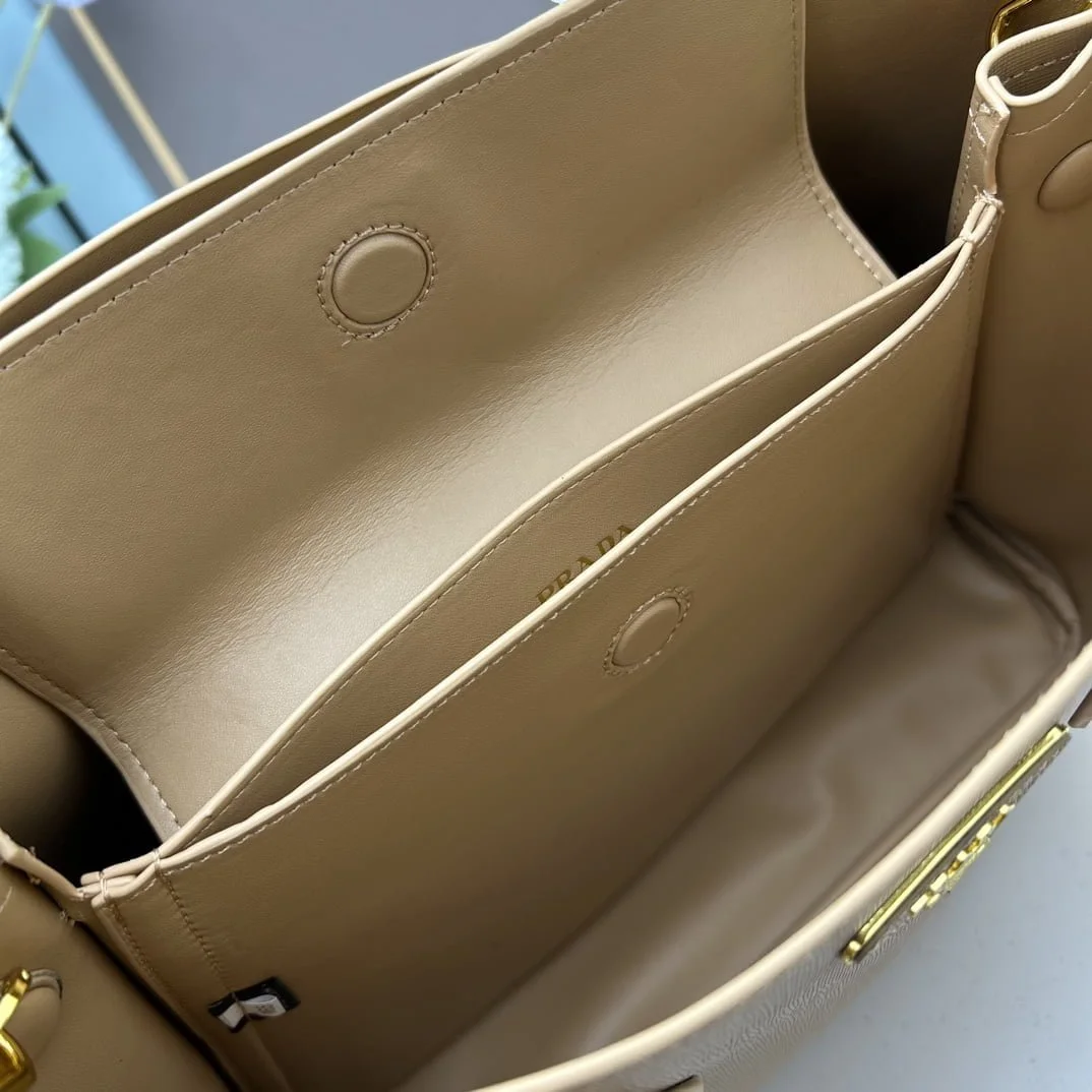 Prada Cross cut cowhide shoulder bag apricot 2756# size: 34*26*16cm - LITELUX