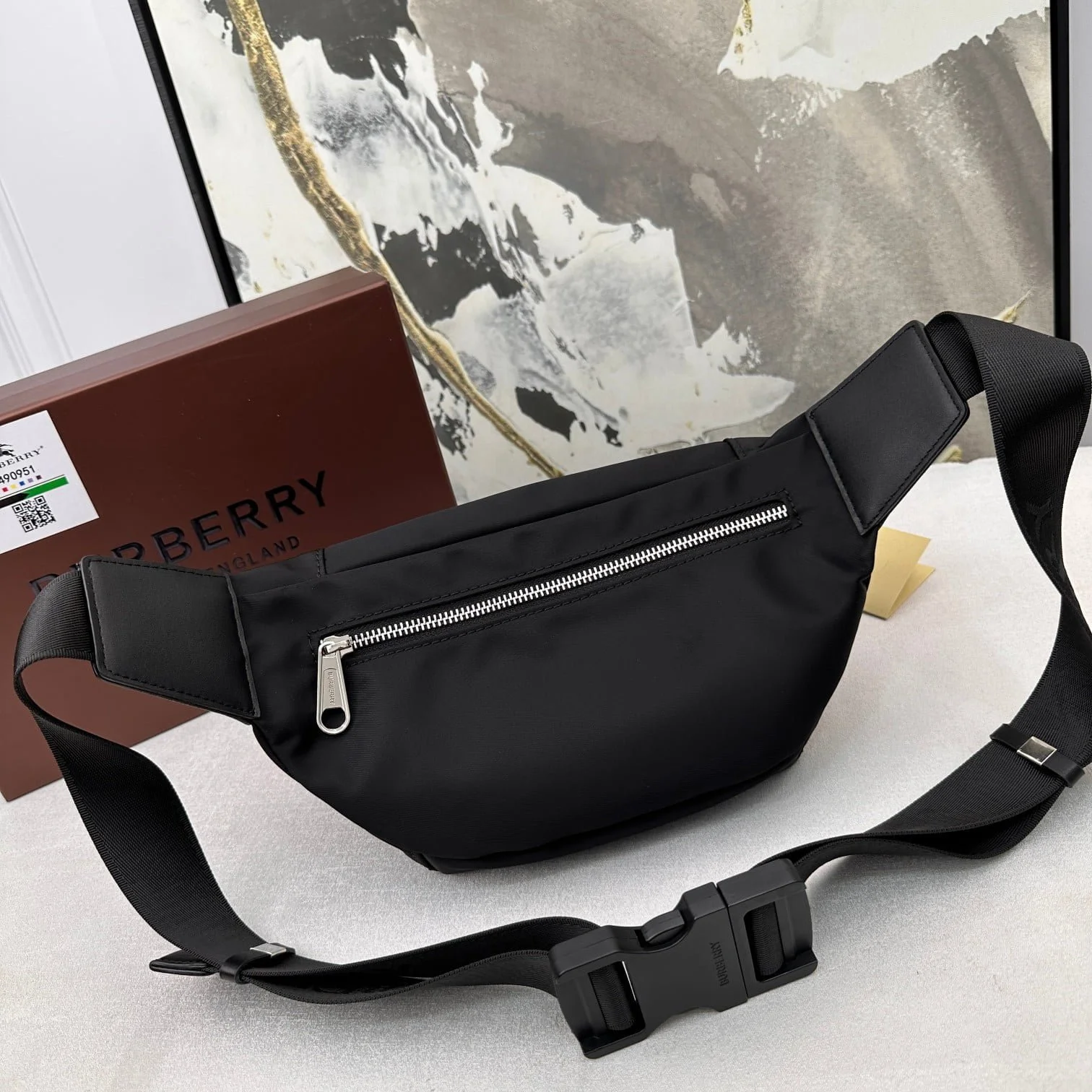 Burberry canvas Chest pack bag size: 16*30cm - LITELUX